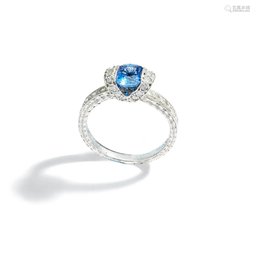 A sapphire and diamond ring