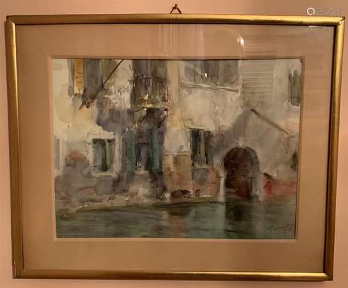 Ecole du XXe siècle Paysages Deux aquarelles 28 x 38 cm Prov...