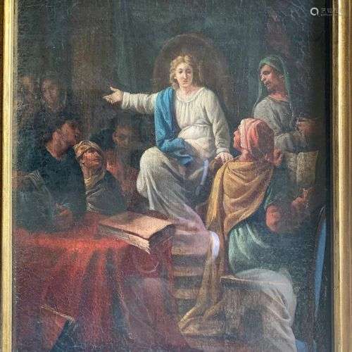 Ecole ITALIENNE du XVIIIe siècle Scène biblique Huile sur to...