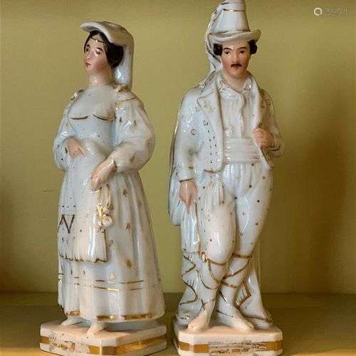 Jacob PETIT (1796-1868) Paire de statuettes en porcelaine po...