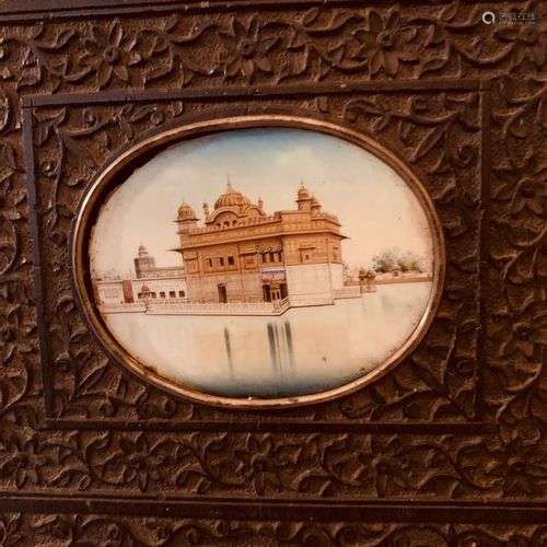 Temple d’Or d’Amritsar Pigments polychromes sur ivoire, dans...