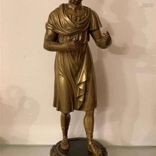 Statuette représentant Sénèque en bronze, repose sur une bas...