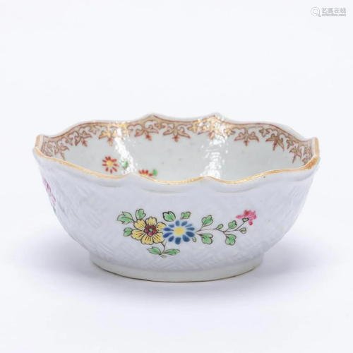 CHINESE EXPORT SMALL BASKET WEAVE BOWL