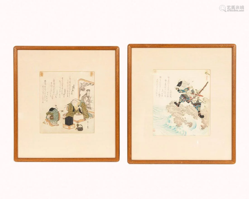 TWO JAPANESE SCHOOL FIGURAL WORKS ON PAPER