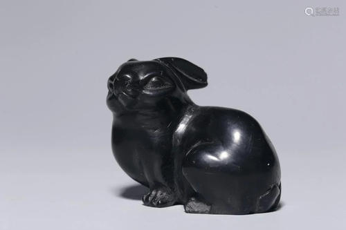 Repulic of China - Black Stone Rabbit Ornament