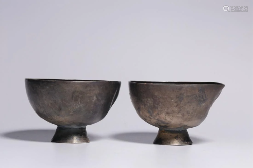 Before Ming Dynasty - Silver Bowl Pair