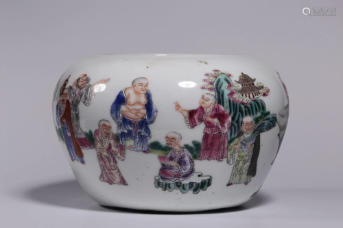 Qing Dynasty - Famille Rose Eighteen Arhat Washer