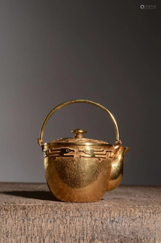 Gilt Silver Pot With Handle