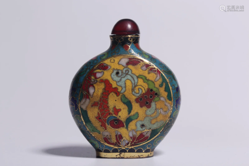 Repulic of China - Cloisonne 'Fish' Snuff Bottle