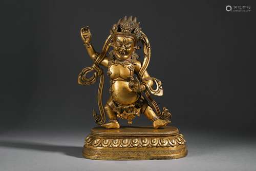 Gilt Bronze Figure Of Mahakala