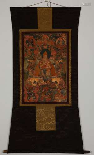 Painted Thangka Of Dalai Lama