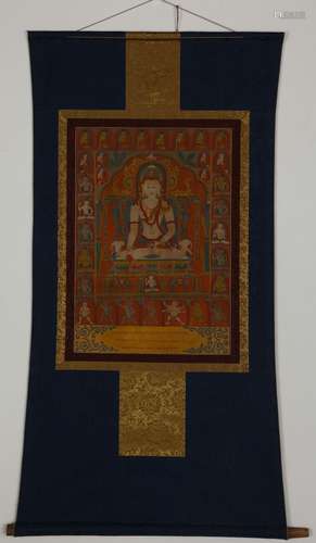 Painted Thangka Of Medicine Buddha