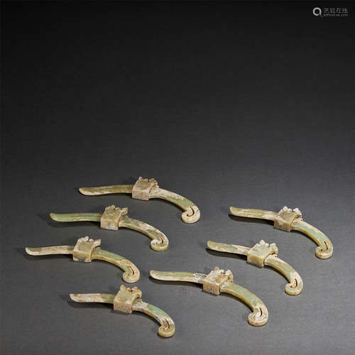 Set Of Celadon Jade Fittings