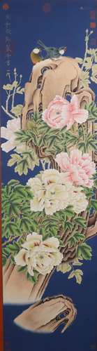 Chinese Flower And Bird Painting Scroll, Song Huizong Mark