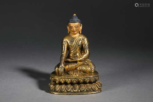 Gilt Bronze Figure Of Shakyamuni