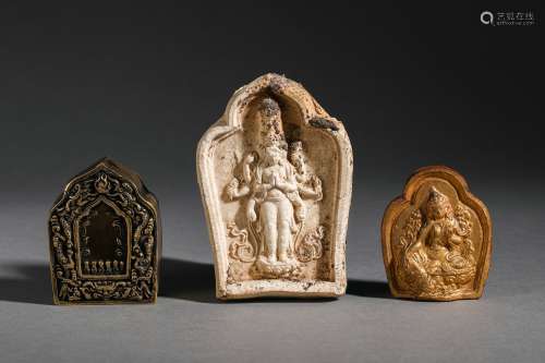 Three Tibetan Style Buddha Plaques
