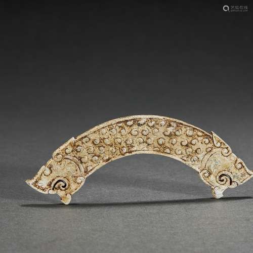 Chicken Bone White Jade Ornament, Huang