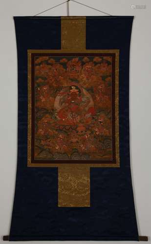 Painted Thangka Of Jambhala