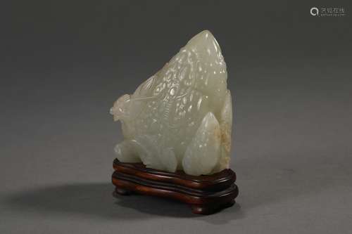 Carved White Jade Boulder