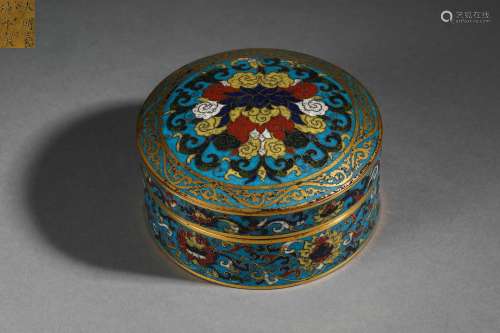 Cloisonne Enamel Buddhist Lotus Ink Box And Cover - Ming Dyn...