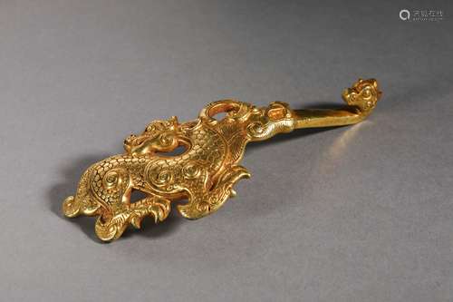 Silver Gilding Dragon Belt Hook