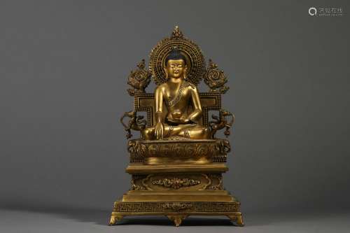 Gilt Bronze Figure Of Medicine Buddha