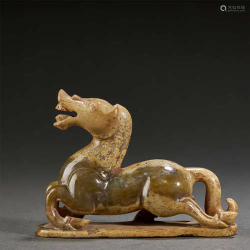 Brownish Jade Carving Of Horse