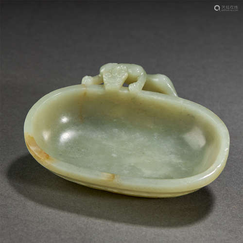 Celadon Jade Dragon Brush Washer