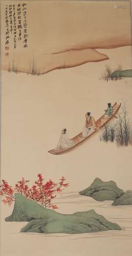 Chines Landscape Painting Scroll, Zhang Daqian Mark