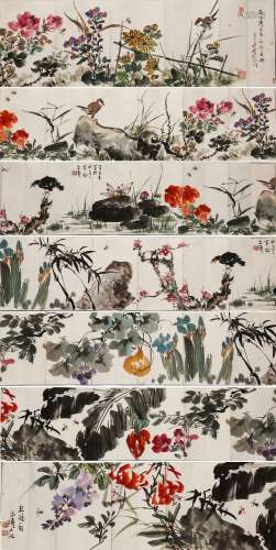 Chinese Flower Painting Album, Wang Xuetao Mark