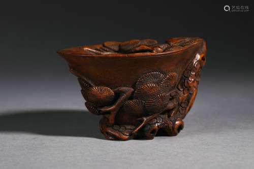 Carved Bamboo Pine Cup