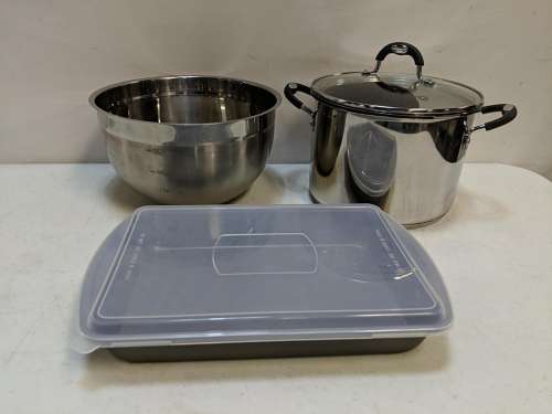 3 pieces stainless steel cookware