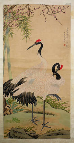 A Chinese Crane Painting Mark Bian Jingzhao