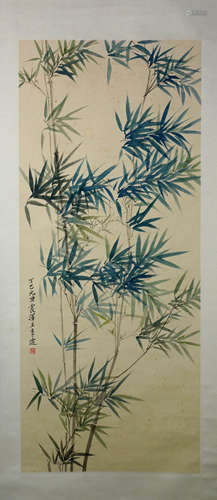 A Chinese Bamboo Painting Mark Wang Jiyu