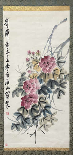 A Chinese Flower And Tree Painting Mark Qi Baishi