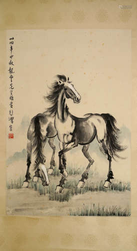 A Chinese Paiting Horse Mark Xu Beihong