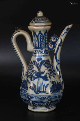 A Blue And White Mandarin Duck Pattern Procelain Pot