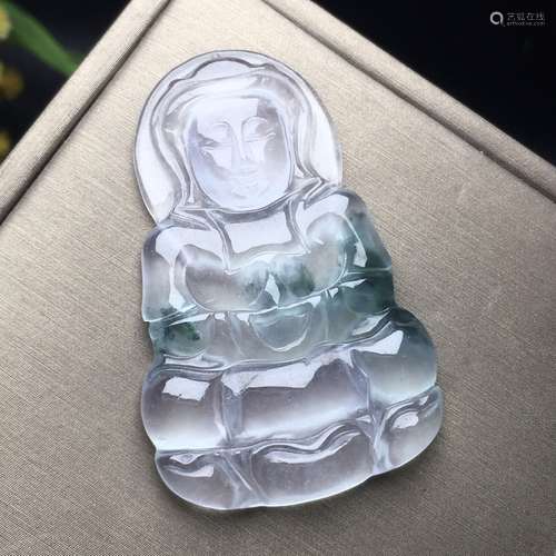 A Jadeite Guanyin Pendant