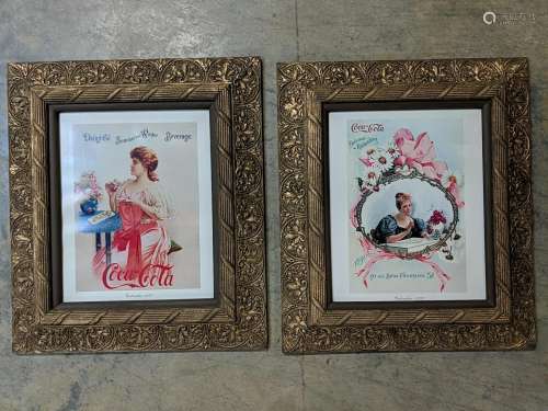 2 framed Coca Cola Prints