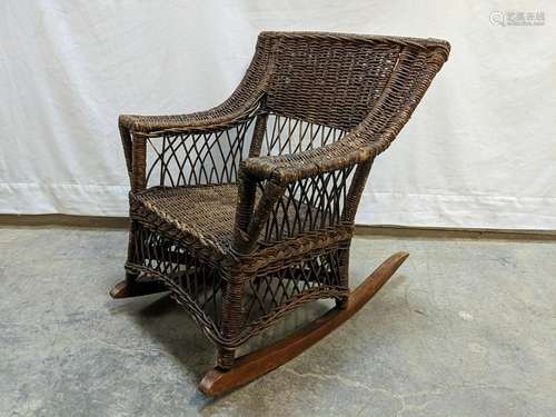 Antique Child's wicker rocker