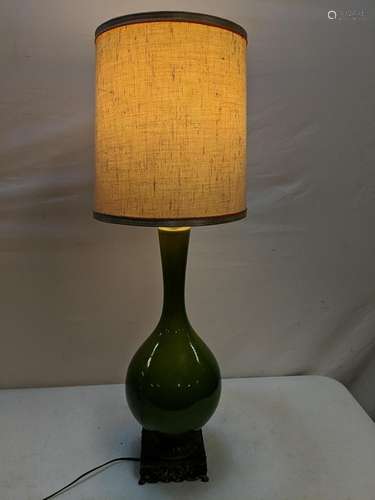 Vintage mid century modern green lamp