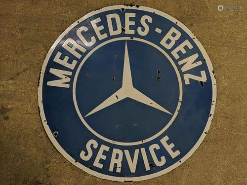 Mercedes Benz double sided porcelain sign