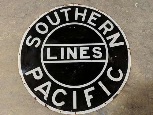 Southern Pacific Lines single sided porcelain sign