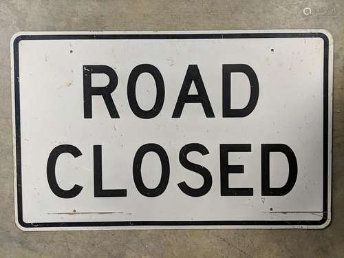 Aluminum Road Closed sign