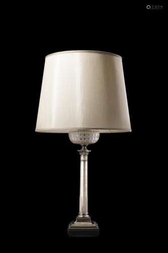 A silver foil structure table lamp (h. cm 55) with lampshade...
