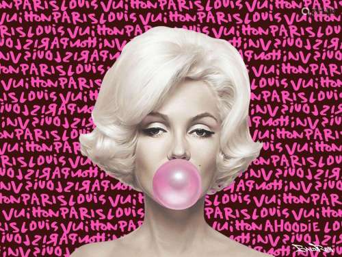 BrainRoy (né en 1980) "Marilyn x Louis Vuitton Pink&quo...