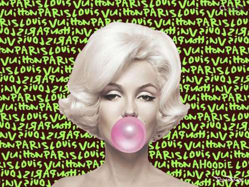 BrainRoy (né en 1980) "Marilyn x Louis Vuitton Green&qu...
