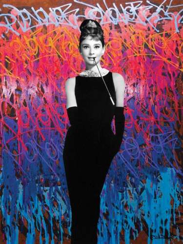 BrainRoy (né en 1980) "Audrey Hepburn Graffiti" Fi...