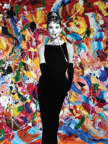 BrainRoy (né en 1980) "Audrey Hepburn Paint" Finit...