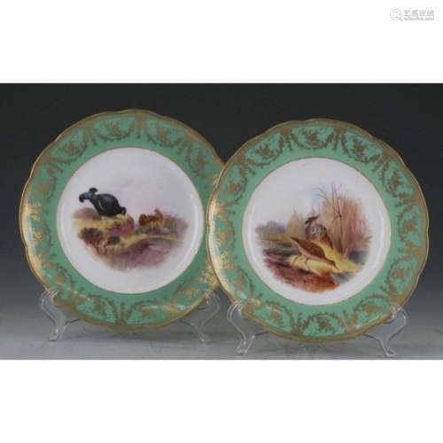 Pair Of Royal Worcester 'Birds" Plates